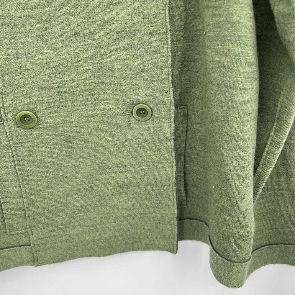 Eileen Fisher double breasted merino wool pea coat jacket lightweight green M - Picture 3 of 10